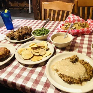 a table full of food