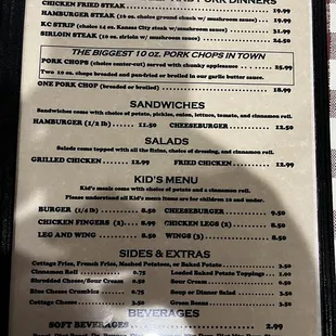 Menu salads/sandwiches/kids menu 4/2022