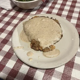 Soggy Chicken Fried Steak and green beans
