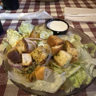 Salad with ranch dressing