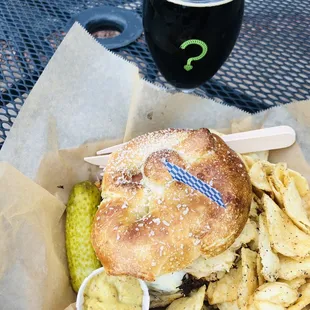 Brat Burger at Unknown Brewing