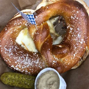 a pretzel and a pickle