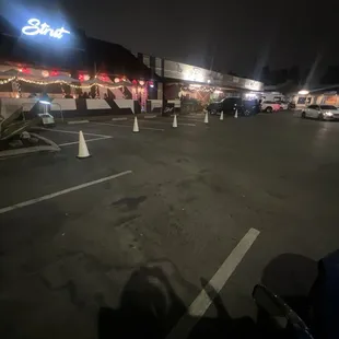 Outside in the strip mall