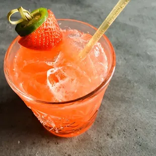 a strawberry and lime cocktail