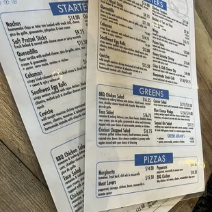 Chow menu