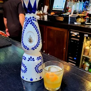Clase Azul, agave, Lemon cocktail.