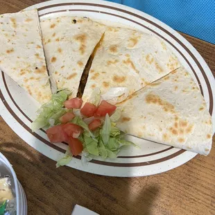 a plate of quesadillas