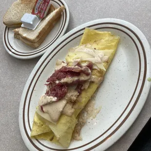 Reuben omelette