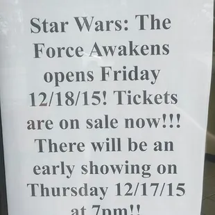 Upcoming event. Star Wars.