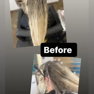 Before! (I know, I know......I had neglected my hair for far too long)