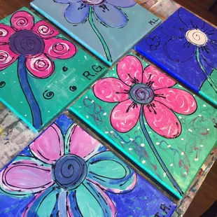 Canvas painting birthday party!