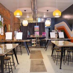 looking toward the back of the studio