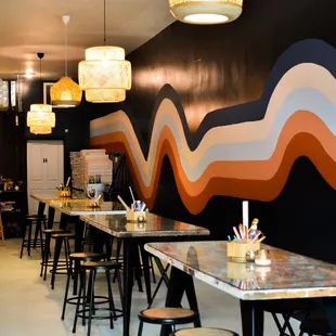 Our tables are custom-made from old doors and topped with premium glass.