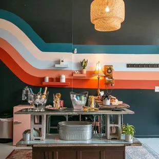 The cutest buffet table for your private event! BYOB of course. We provide the ice bins and disposables.