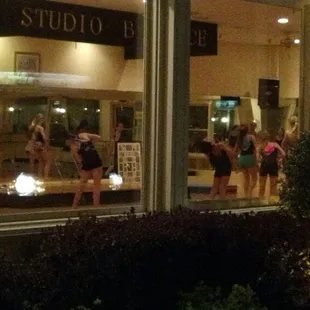 Evening jazz dance class.