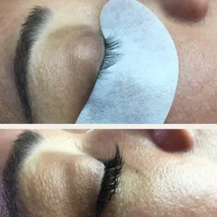 Before &amp; After Lash extentions by Ellie