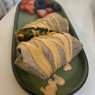 Breakfast Burrito (Vegan), very reminiscent of a chorizo breakfast burrito