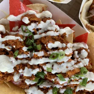 Plant based nachos- must ask for vegan so you get the vegan cream