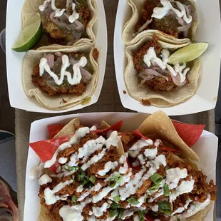 Vegan tacos and nachos- must ask for vegan version of the nachos