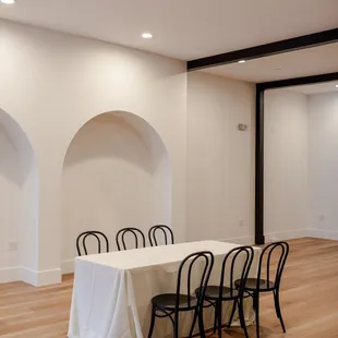 We provide tables, linens, and chairs