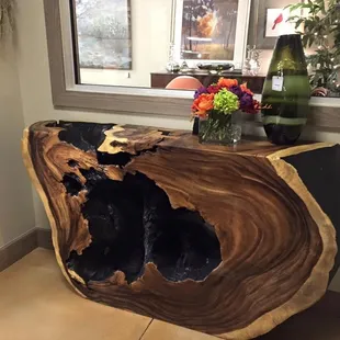 Teak wood console- one of a kind!