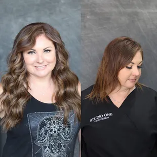 Bronze hair color and extension transformation