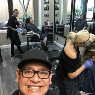 Stylist hard at work