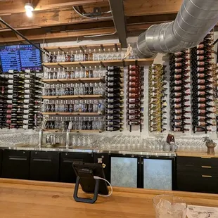 Nice bar with wine and spirits selections.