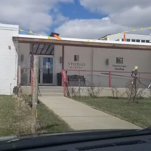 Entryway with vines and cute statue decorated for Easter