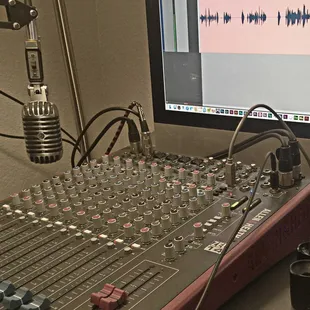 Voice-over recording session.