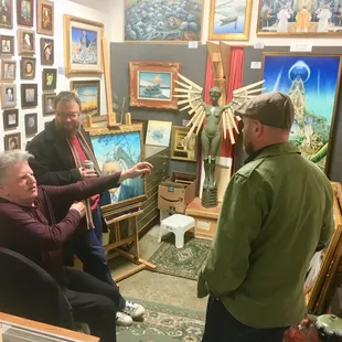 Bill Weber, muralist and surrealist, in his studio