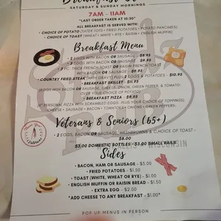 Breakfast on Saturday &amp; Sunday 7-11am