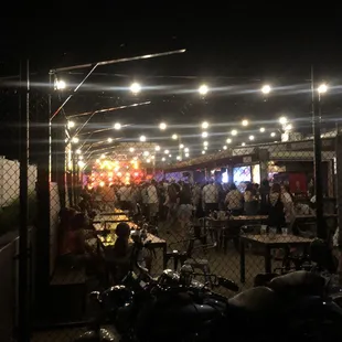 Inside outdoor patio