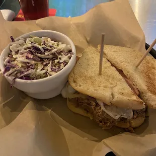 Guantanamo sandwich with coleslaw