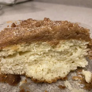 The coffee cake... after I cut away (and happily ate) a piece.