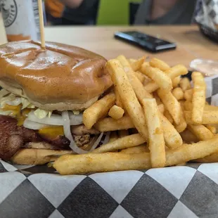 Chicken Bacon ranch burger &amp; fries!