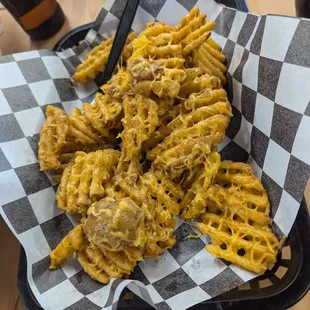 Waffle cheddar fries!