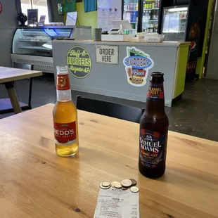 Reasonable price, beer selection, and order counter.