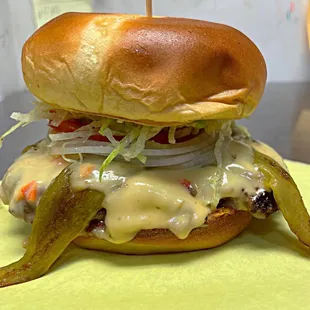 Spicy Hatch Green Chili Patty Melt