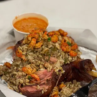 a plate of food on a table
