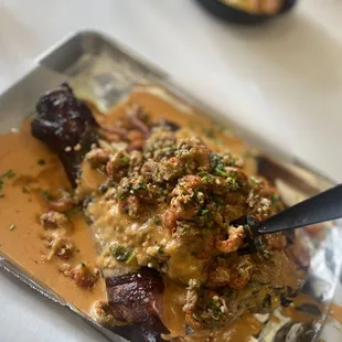 a plate of food on a table
