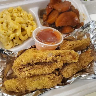 a tray of food