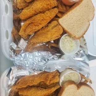 two trays of food