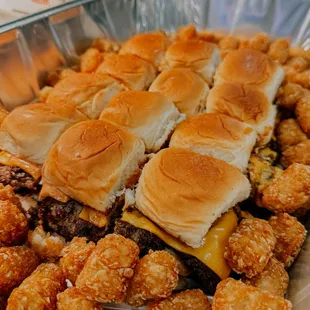 Belly Sliders - 12 sliders and 2lbs of tots