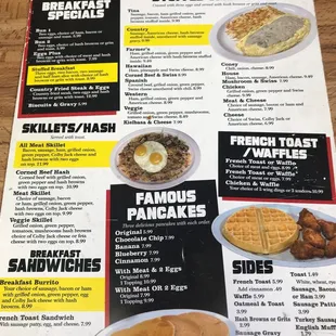 Breakfast menu