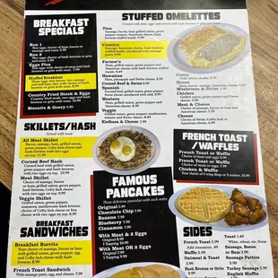 Breakfast menu.