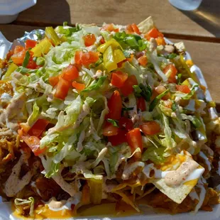 BBQ nachos were amazing.