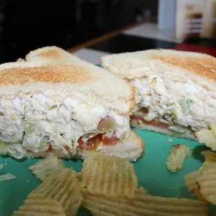 a sandwich and chips