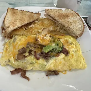 3 meat omelette w/veggies