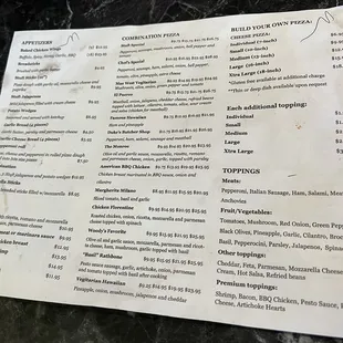 menu